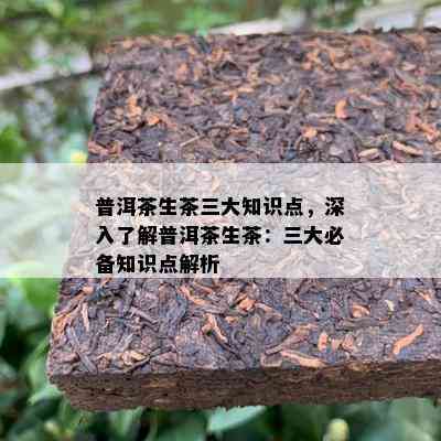 普洱茶生茶三大知识点，深入熟悉普洱茶生茶：三大必备知识点解析