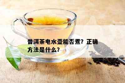 普洱茶电水壶能否煮？正确方法是什么？