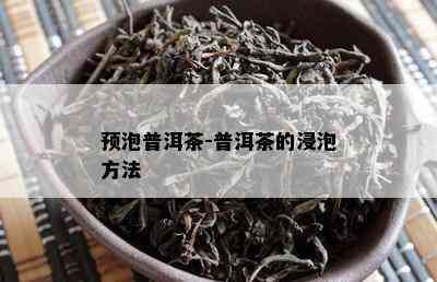 预泡普洱茶-普洱茶的浸泡方法