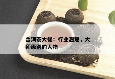 普洱茶大佬：行业翘楚，大师级别的人物