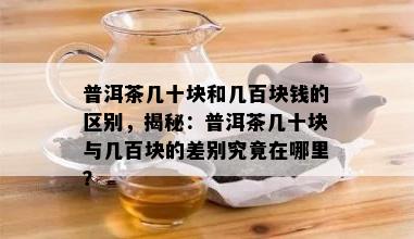 普洱茶几十块和几百块钱的区别，揭秘：普洱茶几十块与几百块的差别究竟在哪里？