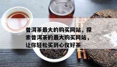 普洱茶更大的购买网站，探索普洱茶的更大购买网站，让你轻松买到心仪好茶