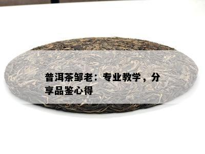 普洱茶邹老：专业教学，分享品鉴心得