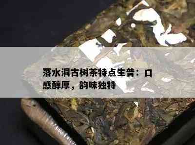 落水洞古树茶特点生普：口感醇厚，韵味独特