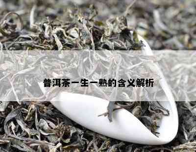 普洱茶一生一熟的含义解析