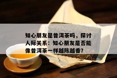 知心朋友是普洱茶吗，探讨人际关系：知心朋友是否能像普洱茶一样越陈越香？