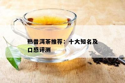 熟普洱茶推荐：十大知名及口感评测