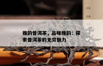 雅韵普洱茶，品味雅韵：探索普洱茶的无穷魅力