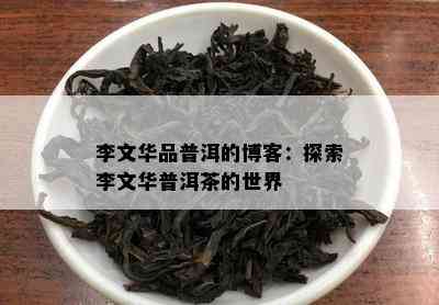 李文华品普洱的博客：探索李文华普洱茶的世界