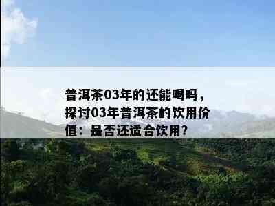 普洱茶03年的还能喝吗，探讨03年普洱茶的饮用价值：是不是还适合饮用？