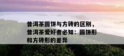 普洱茶圆饼与方砖的区别，普洱茶爱好者必知：圆饼形和方砖形的差异