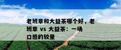 老班章和大益茶哪个好，老班章 vs 大益茶：一场口感的较量