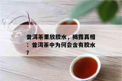 普洱茶里放胶水，揭露真相：普洱茶中为何会含有胶水？