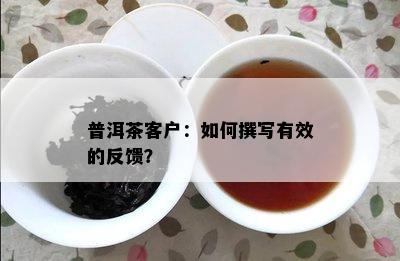 普洱茶客户：如何撰写有效的反馈？