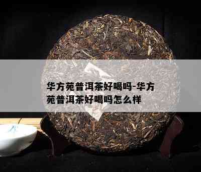 华方苑普洱茶好喝吗-华方苑普洱茶好喝吗怎么样