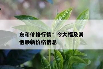 东和价格行情：今大福及其他最新价格信息