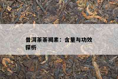 普洱茶茶褐素：含量与功效探析