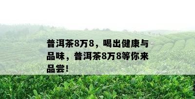 普洱茶8万8，喝出健康与品味，普洱茶8万8等你来品尝！