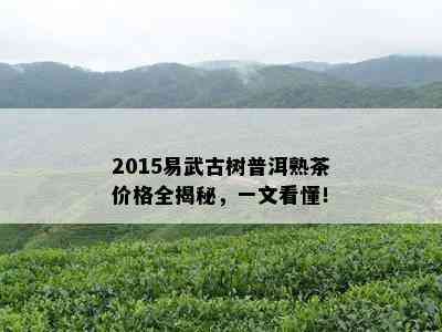 2015易武古树普洱熟茶价格全揭秘，一文看懂！