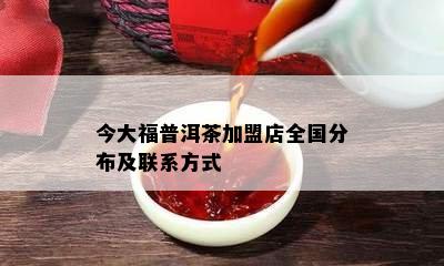 今大福普洱茶加盟店全国分布及联系方式