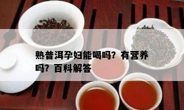 熟普洱孕妇能喝吗？有营养吗？百科解答