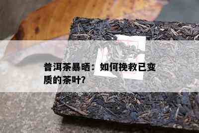 普洱茶暴晒：怎样挽救已变质的茶叶？