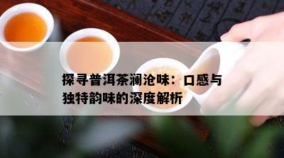 探寻普洱茶澜沧味：口感与独特韵味的深度解析