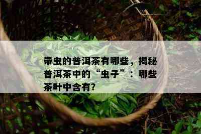 带虫的普洱茶有哪些，揭秘普洱茶中的“虫子”：哪些茶叶中含有？