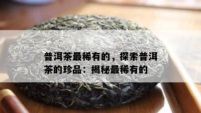 普洱茶最稀有的，探索普洱茶的珍品：揭秘最稀有的