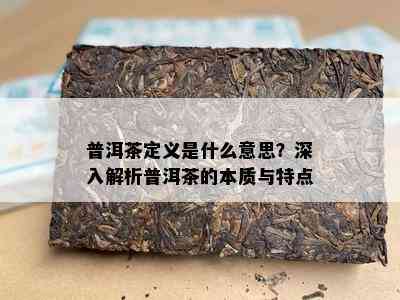 普洱茶定义是什么意思？深入解析普洱茶的本质与特点