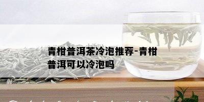 青柑普洱茶冷泡推荐-青柑普洱可以冷泡吗