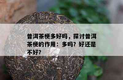 普洱茶梗多好吗，探讨普洱茶梗的作用：多吗？好还是不好？