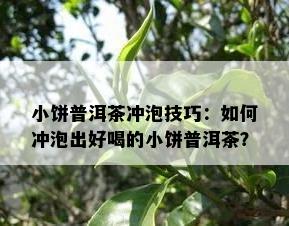 小饼普洱茶冲泡技巧：怎样冲泡出好喝的小饼普洱茶？