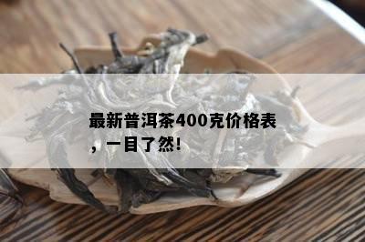 最新普洱茶400克价格表，一目了然！