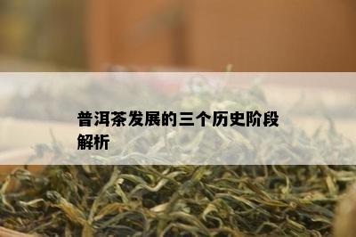 普洱茶发展的三个历史阶段解析