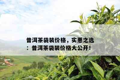 普洱茶袋装价格，实惠之选：普洱茶袋装价格大公开！