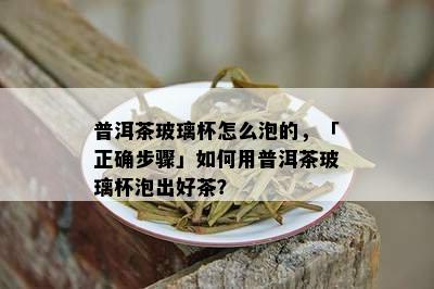 普洱茶玻璃杯怎么泡的，「正确步骤」如何用普洱茶玻璃杯泡出好茶？