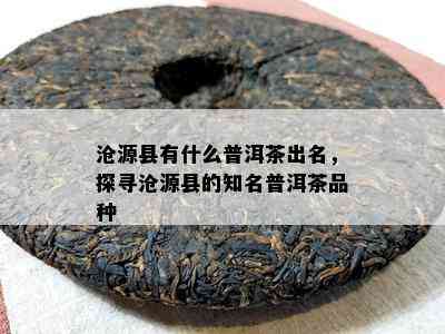 沧源县有什么普洱茶出名，探寻沧源县的知名普洱茶品种