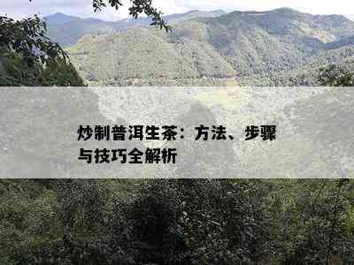 炒制普洱生茶：方法、步骤与技巧全解析