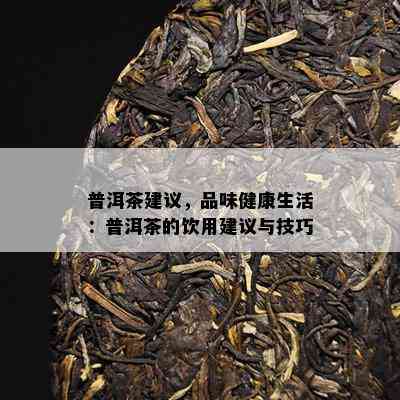 普洱茶建议，品味健康生活：普洱茶的饮用建议与技巧