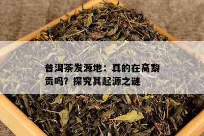 普洱茶发源地：真的在高黎贡吗？探究其起源之谜