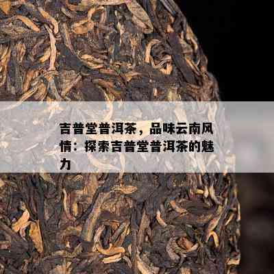 吉普堂普洱茶，品味云南风情：探索吉普堂普洱茶的魅力