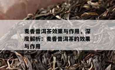 麦香普洱茶效果与作用，深度解析：麦香普洱茶的效果与作用