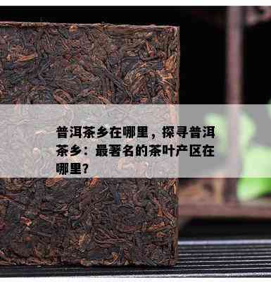 普洱茶乡在哪里，探寻普洱茶乡：最著名的茶叶产区在哪里？