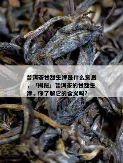 普洱茶甘甜生津是什么意思，「揭秘」普洱茶的甘甜生津，你熟悉它的含义吗？