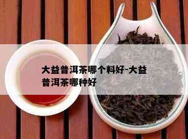 大益普洱茶哪个料好-大益普洱茶哪种好