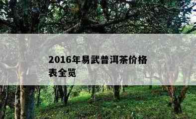 2016年易武普洱茶价格表全览