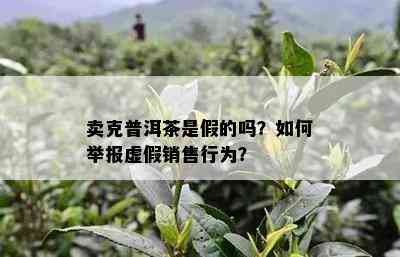 卖克普洱茶是假的吗？如何举报虚假销售行为？