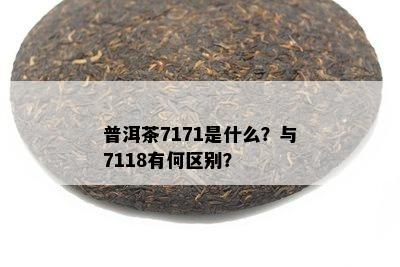 普洱茶7171是什么？与7118有何区别？