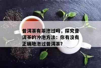 普洱茶有茶泡过吗，探究普洱茶的冲泡方法：你有不存在正确地泡过普洱茶？